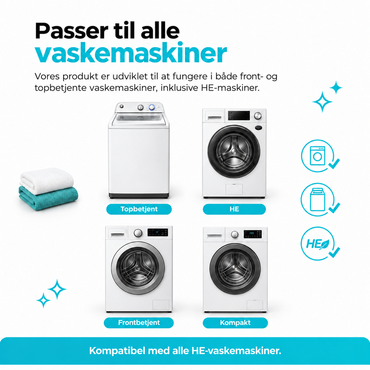 Renly Pro passer til flere typer vaskemaskiner